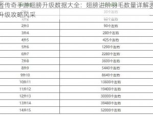 王者传奇手游翅膀升级数据大全：翅膀进阶羽毛数量详解表呈现升级攻略风采