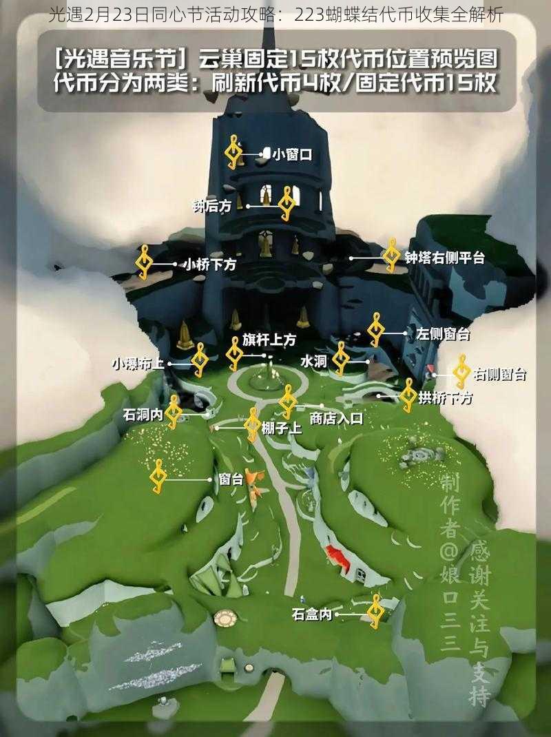 光遇2月23日同心节活动攻略:223蝴蝶结代币收集全解析