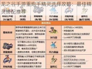 龙之谷手游重炮手精灵选择攻略：最佳精灵搭配推荐