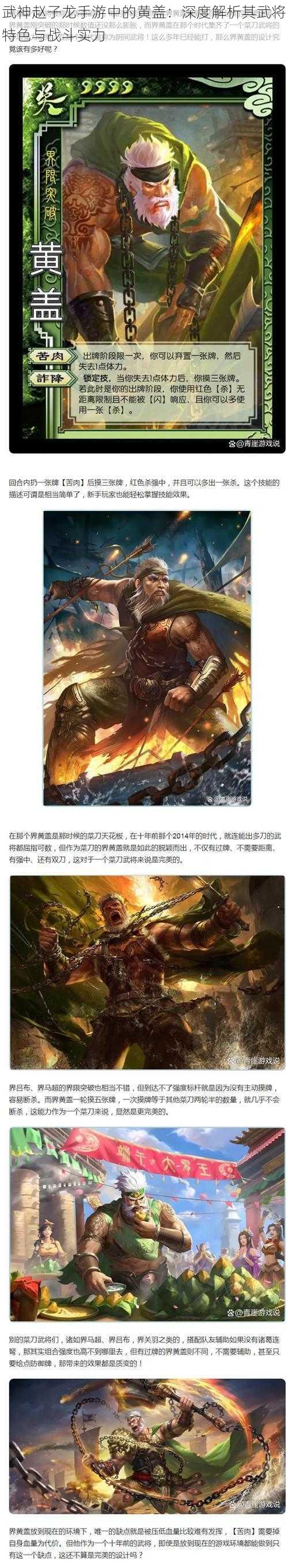 武神赵子龙手游中的黄盖：深度解析其武将特色与战斗实力