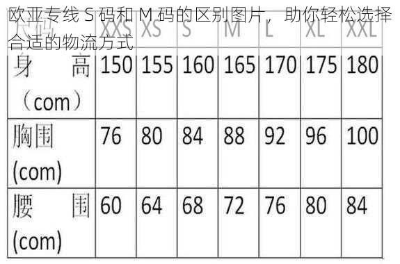 欧亚专线 S 码和 M 码的区别图片，助你轻松选择合适的物流方式