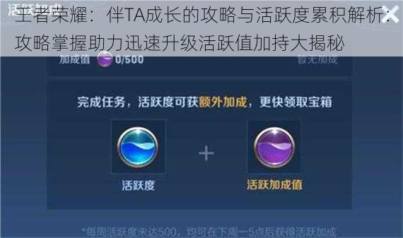 王者荣耀：伴TA成长的攻略与活跃度累积解析：攻略掌握助力迅速升级活跃值加持大揭秘