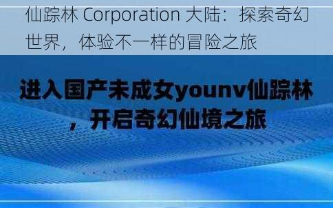 仙踪林 Corporation 大陆：探索奇幻世界，体验不一样的冒险之旅