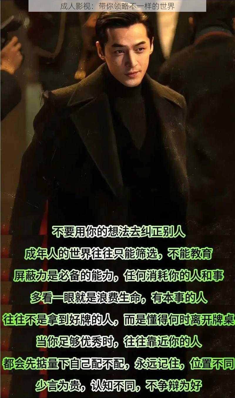 成人影视：带你领略不一样的世界