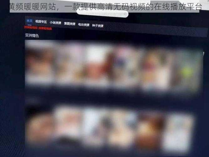 黄频暖暖网站，一款提供高清无码视频的在线播放平台